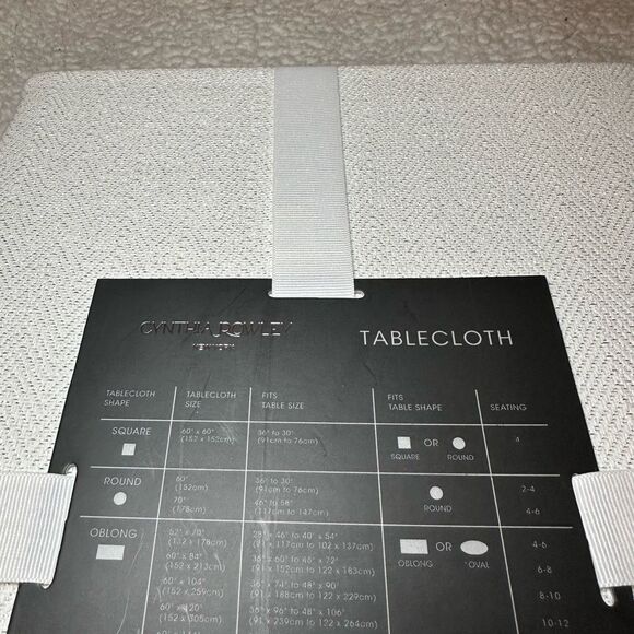 Cynthia Rowley Oblong Tablecloth 60x84” White Sparkles NWT - Picture 5 of 7